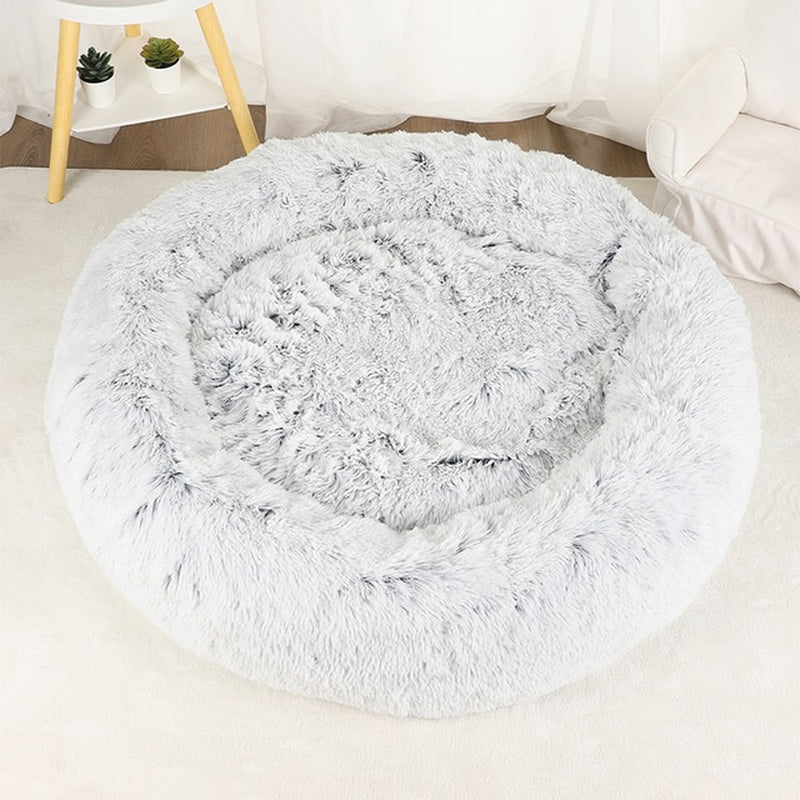 Round Plush Dog Bed: Large Size, Washable