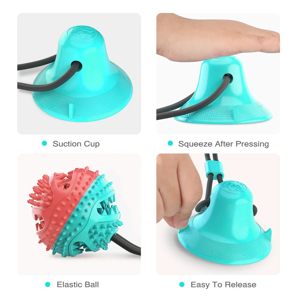 Sahebji's Interactive Dog Toy: Suction Cup Tug & Chew Ball