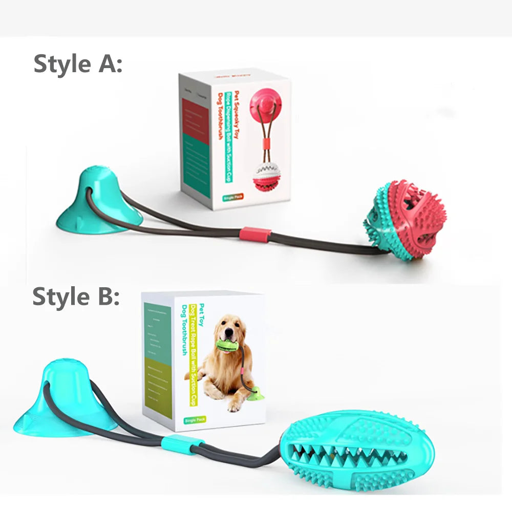 Sahebji's Interactive Dog Toy: Suction Cup Tug & Chew Ball