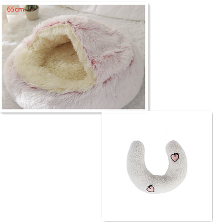 2-in-1 Winter Pet Bed | Warm Plush Dog and Cat Nest