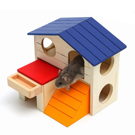 Wooden Hamster Toys: Cozy Chalet for Small Pets