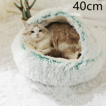 2-in-1 Winter Pet Bed | Warm Plush Dog and Cat Nest