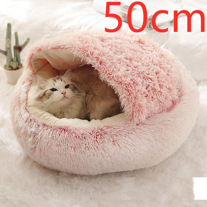 2-in-1 Winter Pet Bed | Warm Plush Dog and Cat Nest