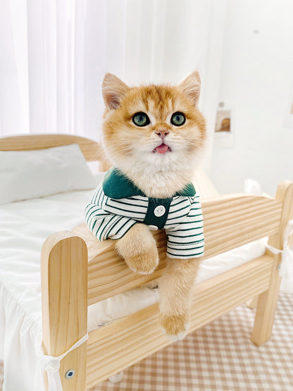 Cute Striped Polo Shirt for Cats