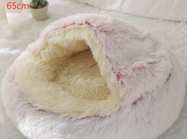 2-in-1 Winter Pet Bed | Warm Plush Dog and Cat Nest