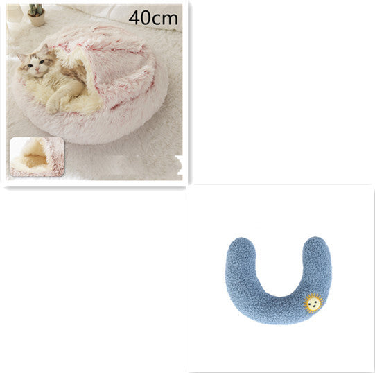 2-in-1 Winter Pet Bed | Warm Plush Dog and Cat Nest