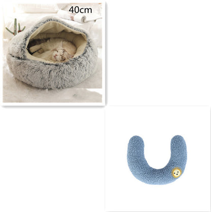 2-in-1 Winter Pet Bed | Warm Plush Dog and Cat Nest