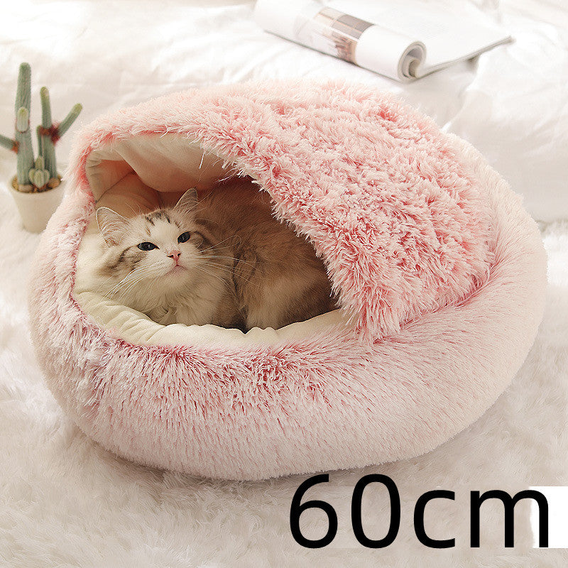 2-in-1 Winter Pet Bed | Warm Plush Dog and Cat Nest