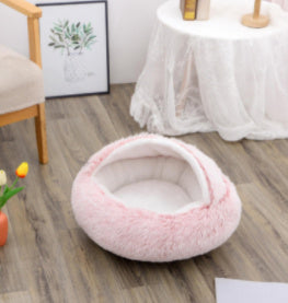 2-in-1 Winter Pet Bed | Warm Plush Dog and Cat Nest