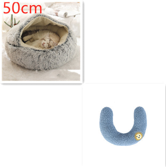 2-in-1 Winter Pet Bed | Warm Plush Dog and Cat Nest