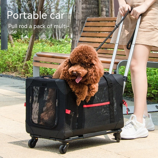 Portable Car Pet Luxury Trolley Bag: Travel in Style with Your Furry Friend